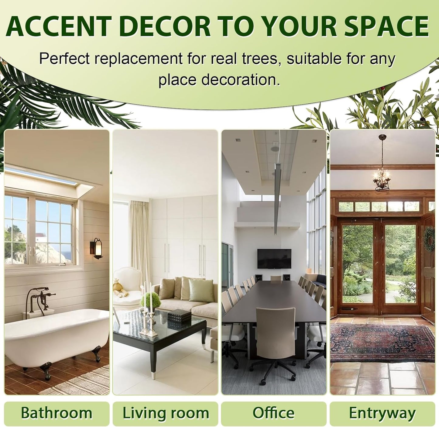 Artificial Plants with Natural Wood Trunk and Lifelike Fruits for Home Office Decor